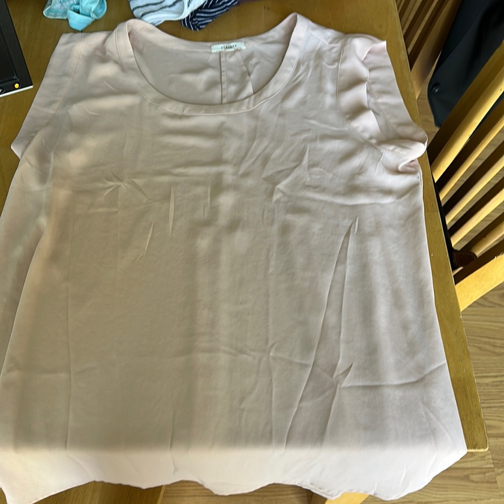 Pleione Light Pink Short Sleeved Blouse -Size L